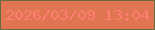 文字の大きさ：4、枠の色：666b41、背景の色：e07551、文字の色：fe7f71 無料ブログパーツのブログ時計