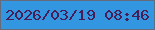 文字の大きさ：1、枠の色：666b7b、背景の色：3396e0、文字の色：461d57 無料ブログパーツのブログ時計