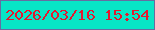 文字の大きさ：2、枠の色：666da1、背景の色：08e5c6、文字の色：e5172e 無料ブログパーツのブログ時計