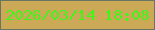 文字の大きさ：5、枠の色：667660、背景の色：cca956、文字の色：40f51a 無料ブログパーツのブログ時計