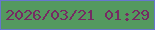 文字の大きさ：5、枠の色：6676ce、背景の色：54995f、文字の色：762a63 無料ブログパーツのブログ時計