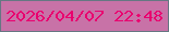 文字の大きさ：5、枠の色：667783、背景の色：c872a7、文字の色：e9006f 無料ブログパーツのブログ時計