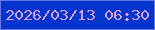 文字の大きさ：1、枠の色：6677e9、背景の色：0434ce、文字の色：d7a1e0 無料ブログパーツのブログ時計