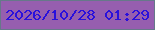 文字の大きさ：5、枠の色：66788a、背景の色：965eaf、文字の色：2910db 無料ブログパーツのブログ時計