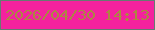 文字の大きさ：5、枠の色：667a72、背景の色：f4229e、文字の色：ac8741 無料ブログパーツのブログ時計