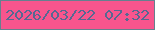 文字の大きさ：2、枠の色：66808f、背景の色：f8558d、文字の色：576892 無料ブログパーツのブログ時計