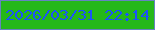 文字の大きさ：2、枠の色：6683c0、背景の色：25b819、文字の色：1c52fc 無料ブログパーツのブログ時計