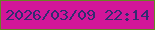 文字の大きさ：2、枠の色：668623、背景の色：d21699、文字の色：332c71 無料ブログパーツのブログ時計