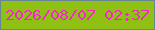 文字の大きさ：4、枠の色：668693、背景の色：8fc013、文字の色：f326d0 無料ブログパーツのブログ時計