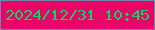 文字の大きさ：2、枠の色：6688b5、背景の色：ea0367、文字の色：1ccf65 無料ブログパーツのブログ時計