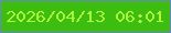 文字の大きさ：3、枠の色：6688c7、背景の色：3ebd11、文字の色：aaf43a 無料ブログパーツのブログ時計