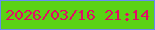 文字の大きさ：5、枠の色：668bf1、背景の色：5bd214、文字の色：e20b66 無料ブログパーツのブログ時計