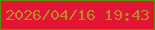 文字の大きさ：4、枠の色：668c0d、背景の色：e31535、文字の色：bf8728 無料ブログパーツのブログ時計