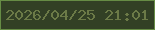 文字の大きさ：5、枠の色：668c45、背景の色：324025、文字の色：6b7a47 無料ブログパーツのブログ時計