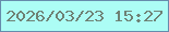 文字の大きさ：3、枠の色：668cac、背景の色：acfdf5、文字の色：6e8174 無料ブログパーツのブログ時計