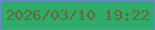 文字の大きさ：1、枠の色：668dc5、背景の色：2fac6b、文字の色：67682e 無料ブログパーツのブログ時計