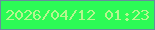 文字の大きさ：2、枠の色：668e9d、背景の色：2cfb56、文字の色：b6f68f 無料ブログパーツのブログ時計