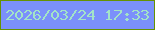 文字の大きさ：2、枠の色：669202、背景の色：7b90fb、文字の色：a3e4c7 無料ブログパーツのブログ時計