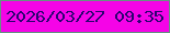 文字の大きさ：3、枠の色：669283、背景の色：f504e7、文字の色：2a0470 無料ブログパーツのブログ時計