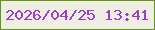文字の大きさ：2、枠の色：669314、背景の色：eeefe2、文字の色：9e3ec4 無料ブログパーツのブログ時計