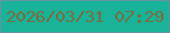 文字の大きさ：2、枠の色：6694a4、背景の色：18b399、文字の色：7a6c3e 無料ブログパーツのブログ時計
