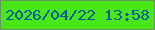 文字の大きさ：1、枠の色：669661、背景の色：49e717、文字の色：065a97 無料ブログパーツのブログ時計