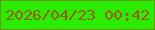 文字の大きさ：4、枠の色：66971b、背景の色：2aed03、文字の色：975b12 無料ブログパーツのブログ時計