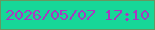 文字の大きさ：5、枠の色：669860、背景の色：17d798、文字の色：a937c0 無料ブログパーツのブログ時計