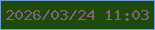 文字の大きさ：2、枠の色：669ddf、背景の色：1e4a0d、文字の色：816575 無料ブログパーツのブログ時計