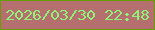 文字の大きさ：1、枠の色：669e01、背景の色：b56f6f、文字の色：91f077 無料ブログパーツのブログ時計