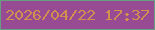 文字の大きさ：4、枠の色：669e81、背景の色：974b92、文字の色：d18f50 無料ブログパーツのブログ時計