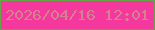 文字の大きさ：5、枠の色：66a447、背景の色：f4389e、文字の色：d5818f 無料ブログパーツのブログ時計