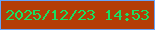 文字の大きさ：2、枠の色：66a4f9、背景の色：b43d06、文字の色：18e161 無料ブログパーツのブログ時計