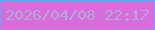文字の大きさ：1、枠の色：66a5fa、背景の色：d86cda、文字の色：b2a9dc 無料ブログパーツのブログ時計