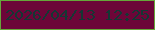 文字の大きさ：4、枠の色：66a73a、背景の色：6c0638、文字の色：153734 無料ブログパーツのブログ時計