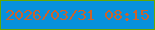 文字の大きさ：5、枠の色：66a800、背景の色：0791dd、文字の色：cb632c 無料ブログパーツのブログ時計