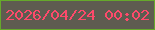 文字の大きさ：4、枠の色：66a92b、背景の色：5e5c50、文字の色：ff4a6b 無料ブログパーツのブログ時計