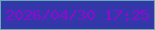 文字の大きさ：5、枠の色：66acb0、背景の色：3437a9、文字の色：9108cf 無料ブログパーツのブログ時計