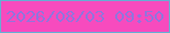 文字の大きさ：1、枠の色：66add3、背景の色：f74bbe、文字の色：9473dc 無料ブログパーツのブログ時計