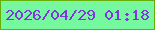 文字の大きさ：3、枠の色：66ae07、背景の色：76f89f、文字の色：8136e1 無料ブログパーツのブログ時計