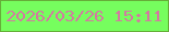 文字の大きさ：4、枠の色：66ae39、背景の色：76fe5e、文字の色：d37aa1 無料ブログパーツのブログ時計