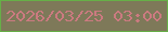 文字の大きさ：4、枠の色：66af47、背景の色：7e7959、文字の色：cb7a80 無料ブログパーツのブログ時計