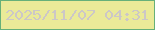 文字の大きさ：2、枠の色：66b079、背景の色：eaea98、文字の色：ccc7c7 無料ブログパーツのブログ時計
