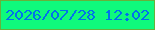文字の大きさ：1、枠の色：66b13a、背景の色：0ff97c、文字の色：0171eb 無料ブログパーツのブログ時計