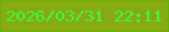 文字の大きさ：4、枠の色：66b201、背景の色：86aa14、文字の色：3ffe33 無料ブログパーツのブログ時計
