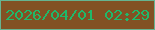 文字の大きさ：5、枠の色：66b491、背景の色：825124、文字の色：20b96a 無料ブログパーツのブログ時計