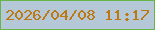 文字の大きさ：5、枠の色：66b549、背景の色：b5c8d8、文字の色：bd7911 無料ブログパーツのブログ時計