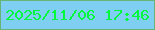 文字の大きさ：5、枠の色：66b576、背景の色：7fcff2、文字の色：00f93d 無料ブログパーツのブログ時計