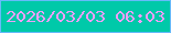 文字の大きさ：4、枠の色：66baf9、背景の色：00c9a9、文字の色：ee9ff8 無料ブログパーツのブログ時計