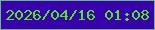 文字の大きさ：4、枠の色：66bb7e、背景の色：3901ad、文字の色：50ea1a 無料ブログパーツのブログ時計